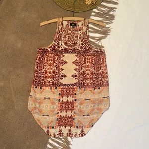 Mossimo XS tank top tunic brown tan orange